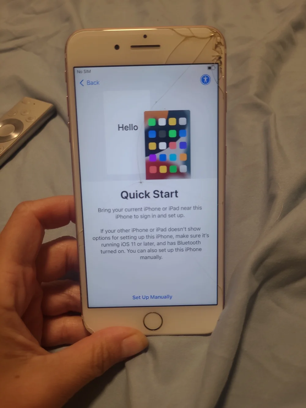 Apple iPhone 7 Plus 32 GB A1661 Rose Gold Unlocked CRACKED Screen But Works